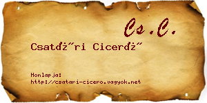 Csatári Ciceró névjegykártya